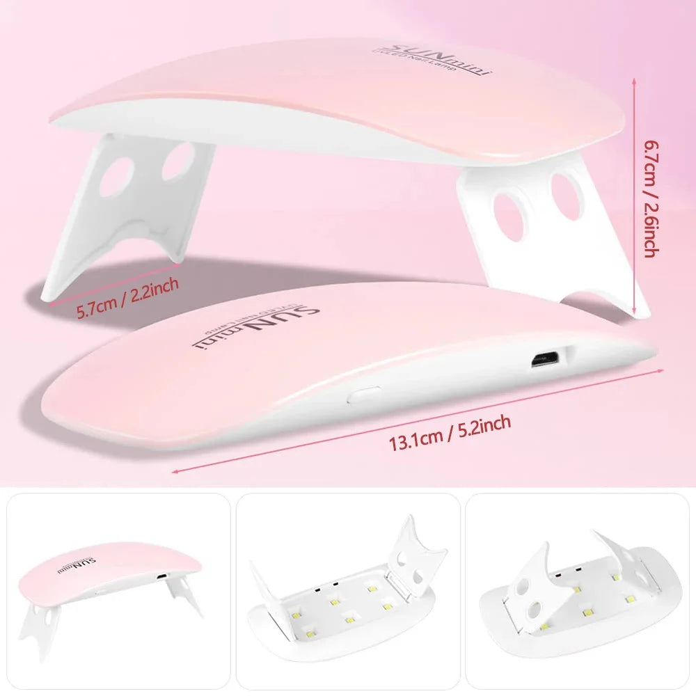 Mini Cabine Secador de Unha Gel Acrílica Esmalte Led UV Portátil Dobravel Usb Bivolt Sun Mini